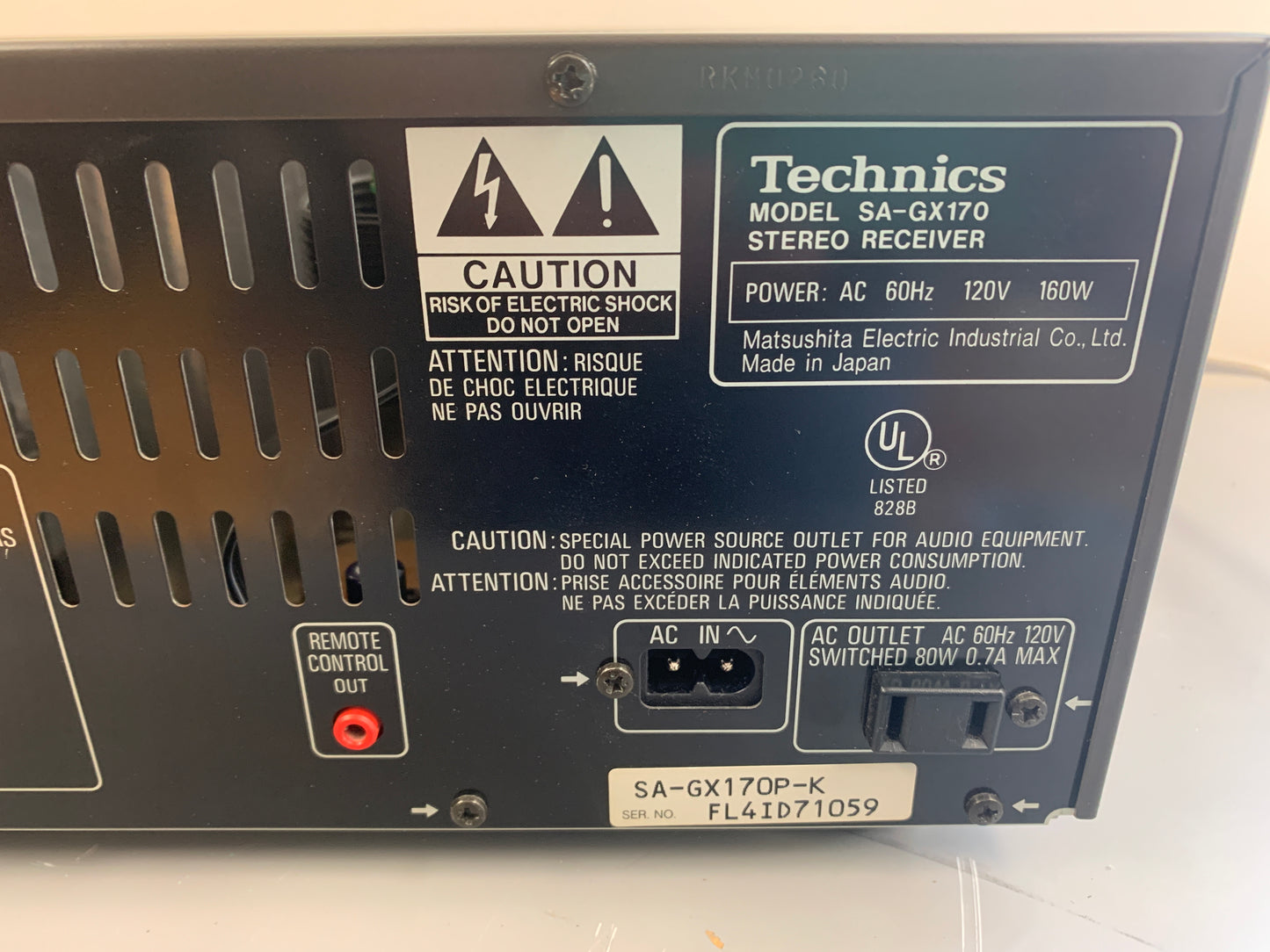 Technics SA-GX170 Stereo receiver * 1994 * 60W RMS