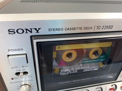 Sony TC-229SD Single Cassette Deck * Fully Serviced !