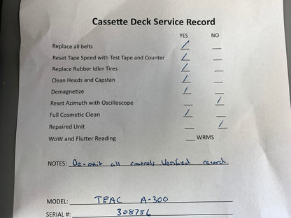 Teac A300 Single Cassette Deck * Fully Serviced !