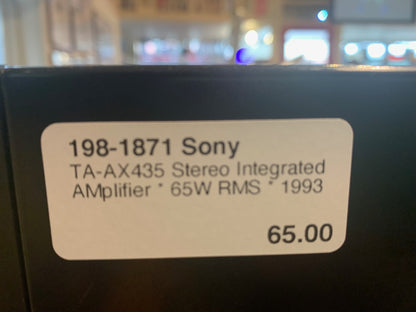 Sony TA-AX435 Stereo Integrated Amplifier * 65W RMS * 1993