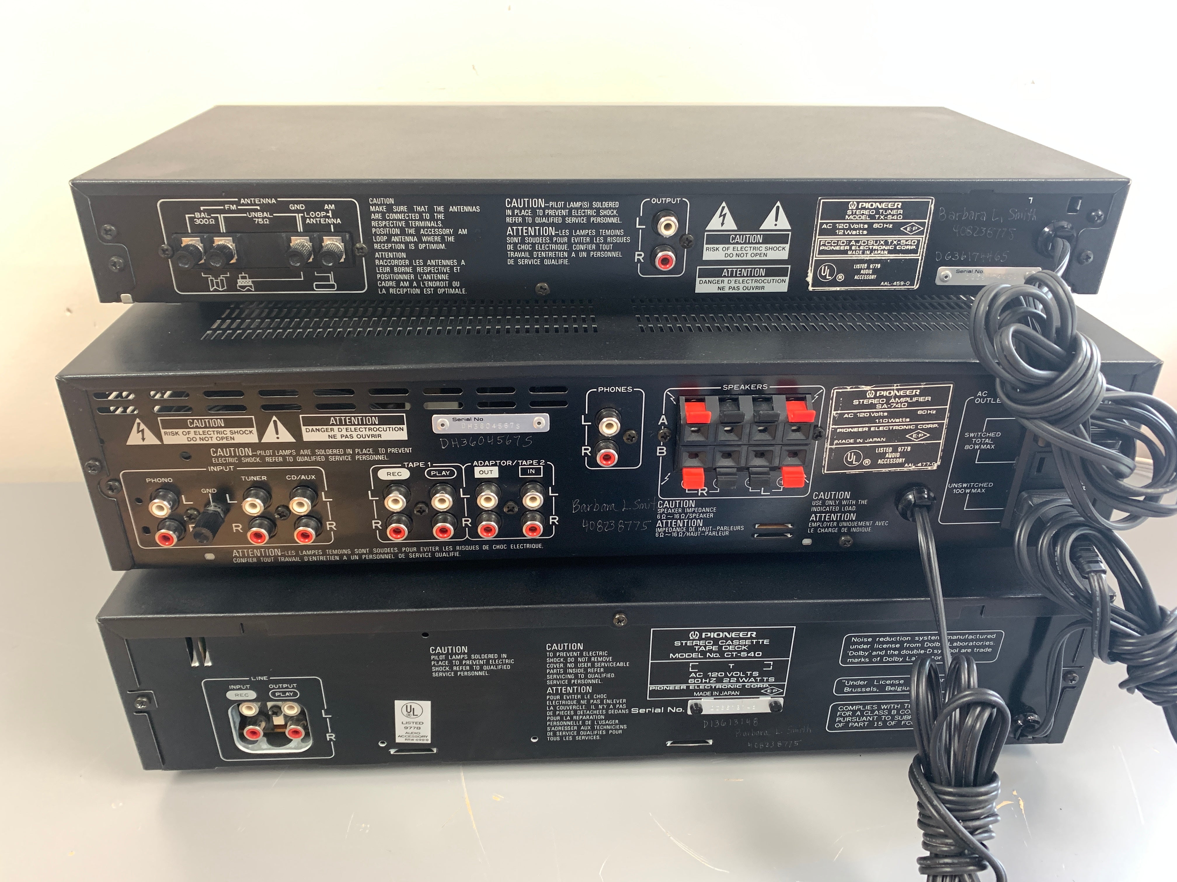 Pioneer Set * SA-740 Integrated Amplifier * TX-540 Tuner * CT-540