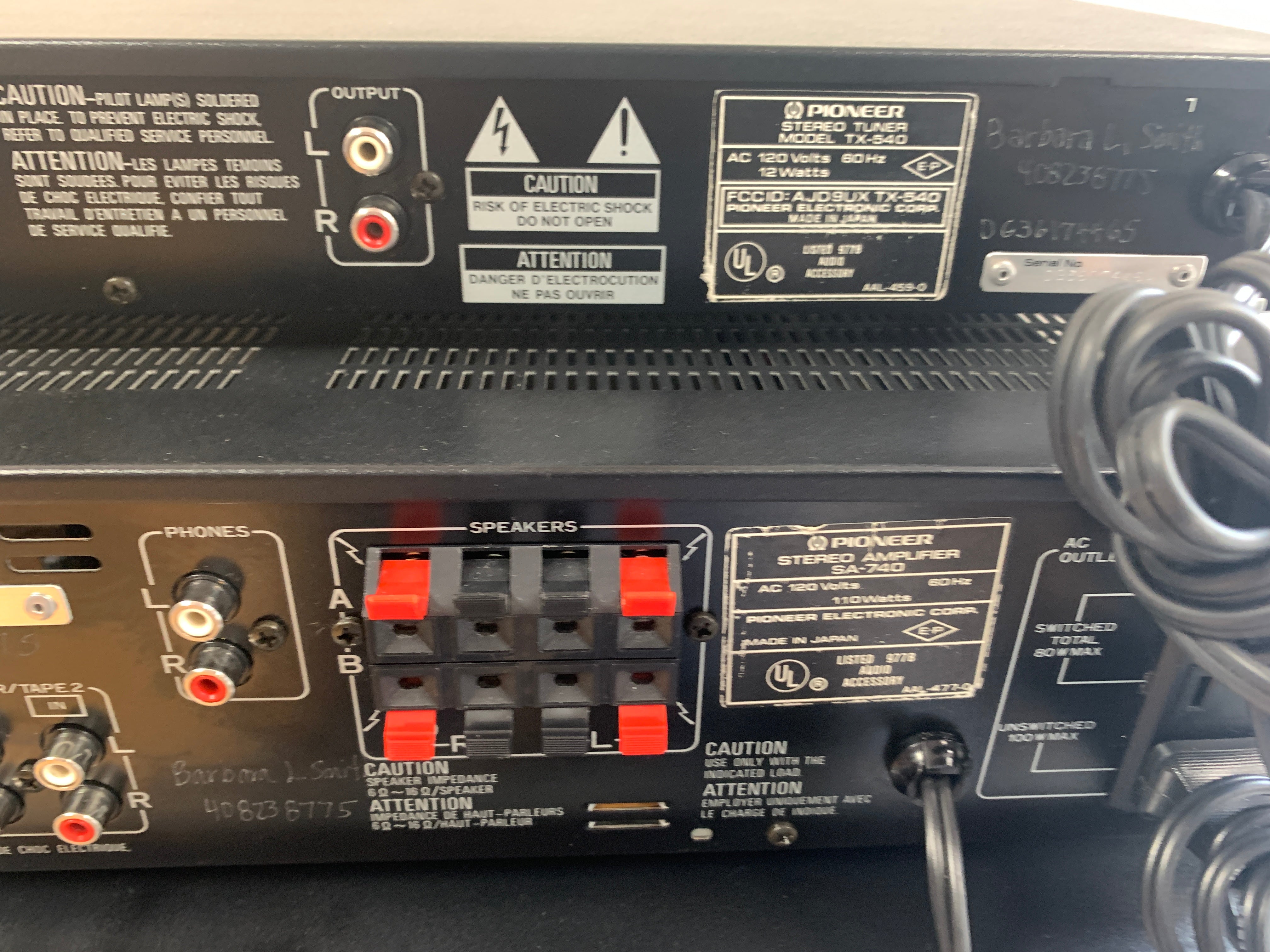 Pioneer Set * SA-740 Integrated Amplifier * TX-540 Tuner * CT-540