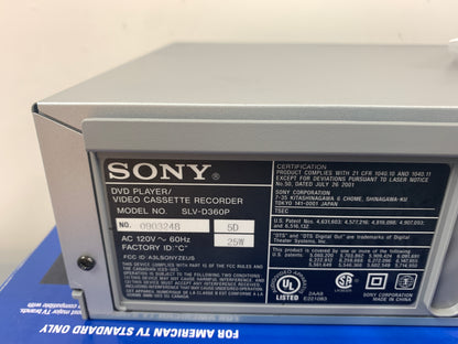 Sony SLV-D360P DVD/VHS Combo * Remote * Box
