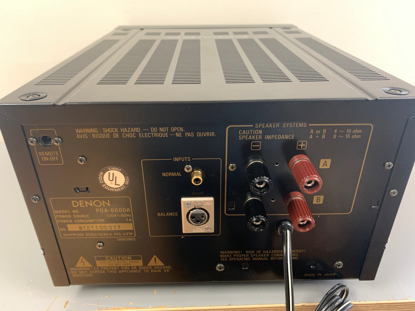 Denon POA-6600A Mono Power Amplifier * 260W RMS