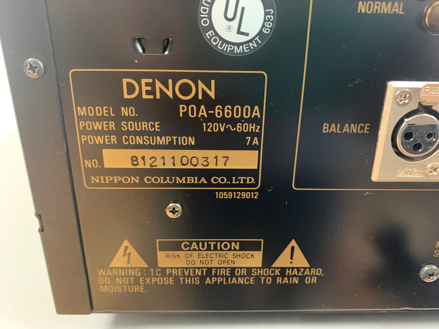 Denon POA-6600A Mono Power Amplifier * 260W RMS