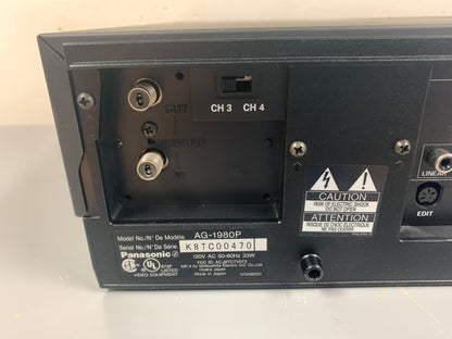 Panasonic AG-1980 Super VHS Pro Video Cassette Recorder