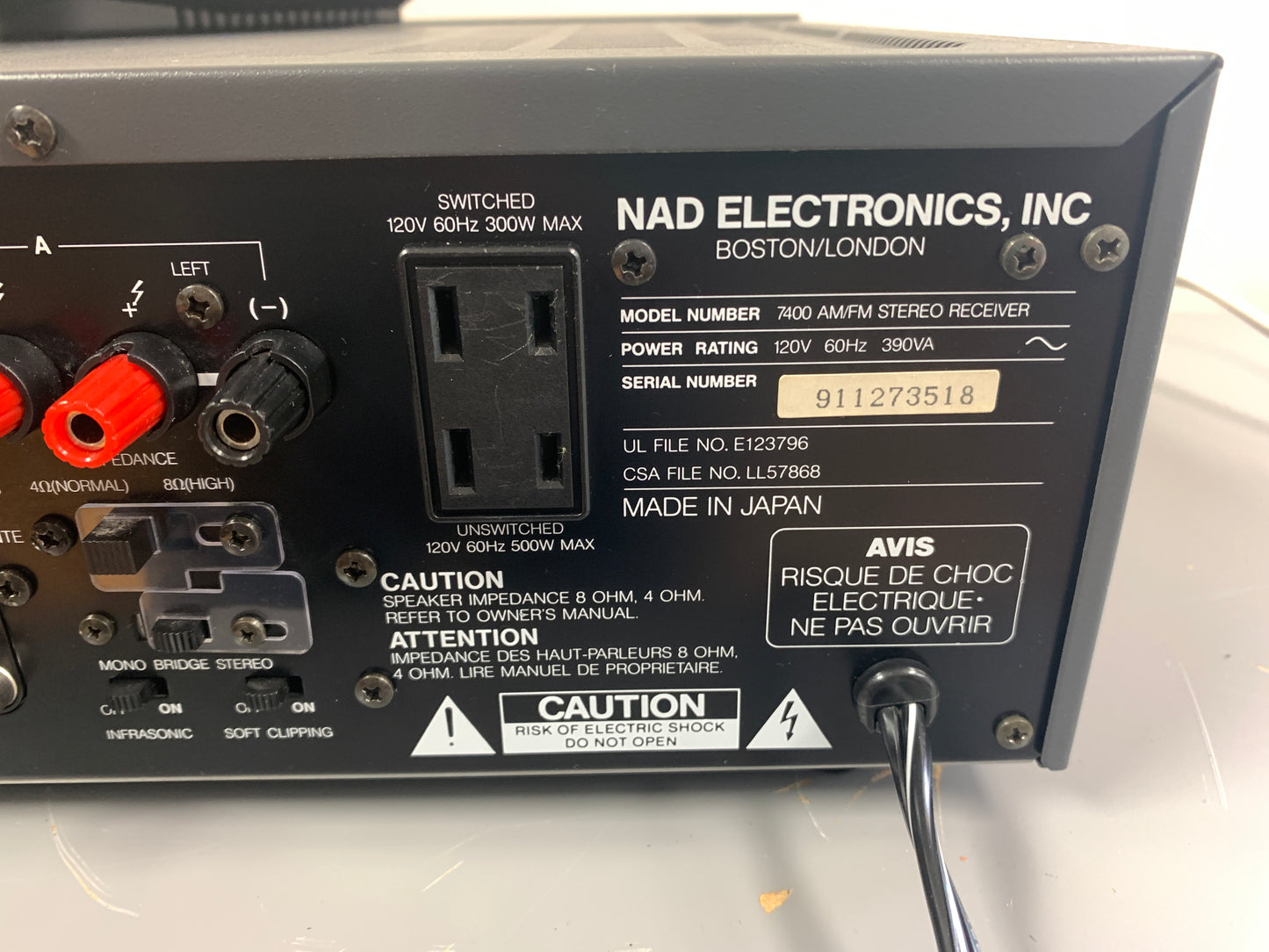 NAD 7400 pe Stereo Receiver * 100W RMS * Remote Control * $100 Flat Ship CONUS Only