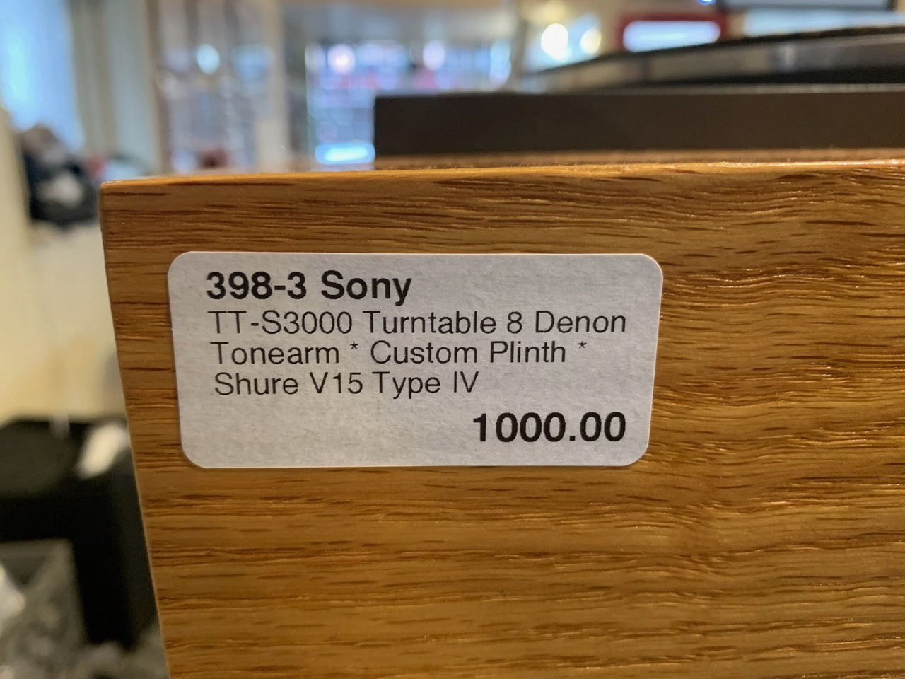 Sony TT-S3000 Turntable * Denon Tonearm * Custom Solid Wood Plinth * Shure V15 IV Cartridge