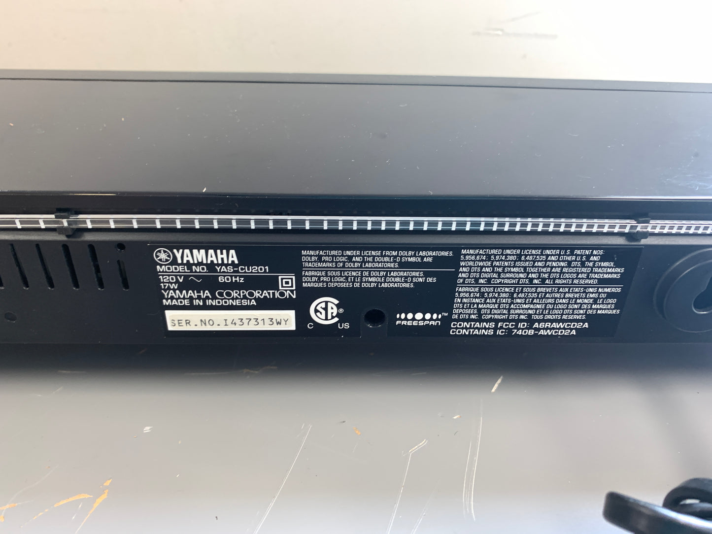 Yamaha YAS-201 Soundbar * Wireless Subwoofer * Remote Control