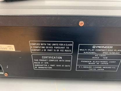 Pioneer PD-M640 Sic Disc Magazine CD Player * Remote Control