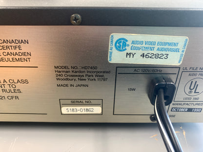 Harman Kardon HD7450 SIngle CD Player - Remote Control