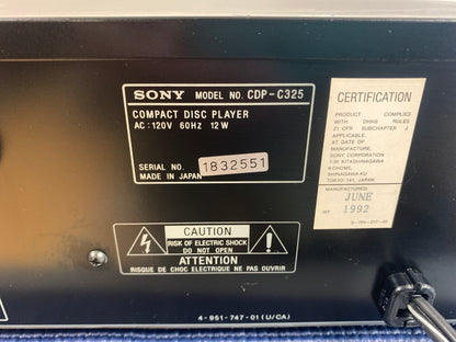 Sony CDP-C325 Multi Compact Disc Player (1992)