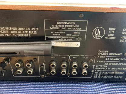 Pioneer SX-3700 Stereo Receiver * 45W RMS * 1980