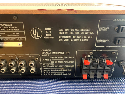 Pioneer SX-3700 Stereo Receiver * 45W RMS * 1980