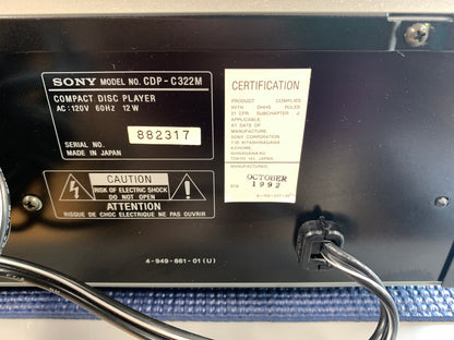 Sony CDP-C322M CD Carousel 5 Discs Mid Size