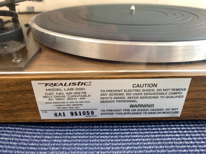 Realistic LAB290 Belt Drive Turntable