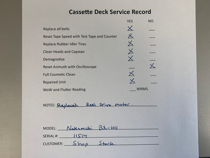 Nakamichi BX-100 Single Cassette Deck * Fully Serviced