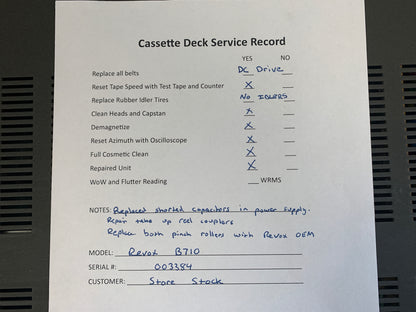 Revox B710 Single Cassette Deck * Fully Serviced