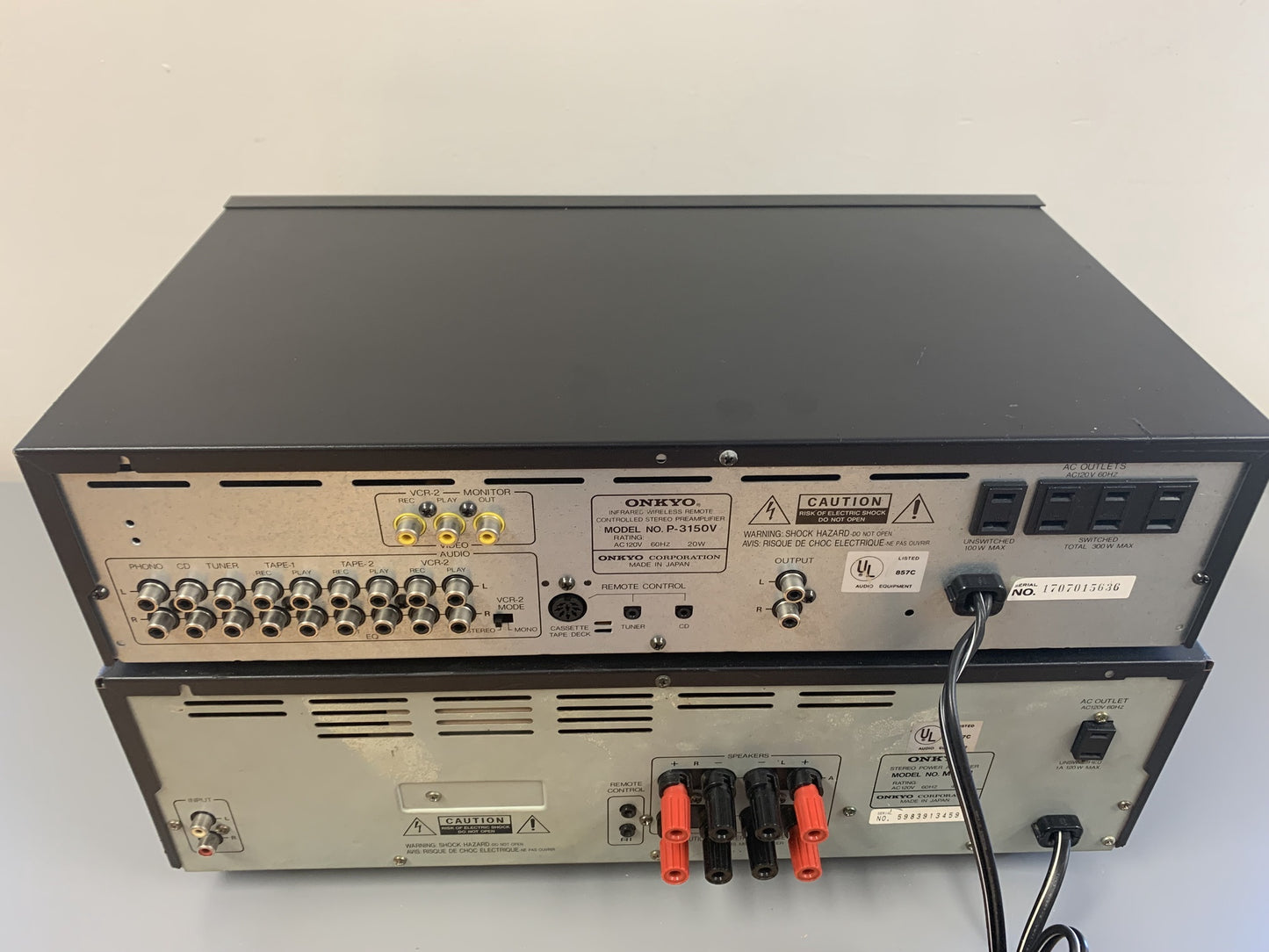 Onkyo P-3150V Preamplifier & M-501 Power Amplifier * 150W * 1996