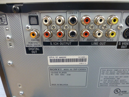 Sony DVD-CD995V DVD/CD Changer * 400 Discs * Remote