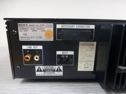 Sony CDP-701es Single CD Player