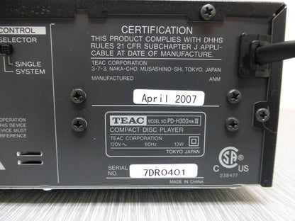TEAC PD-H300 MKIII  Compact Disc Player (1997-09)