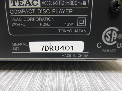 TEAC PD-H300 MKIII  Compact Disc Player (1997-09)