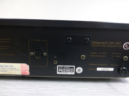 Nakamichi BX-300 Single Cassette Deck - 3 Heads - Fully Serviced - New Belts