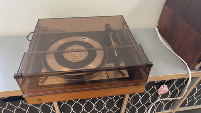 Dual 1218 Turntable with Dual Plinth & CH21 Sliding Dust Cover * Shure M91 * Super Rare !