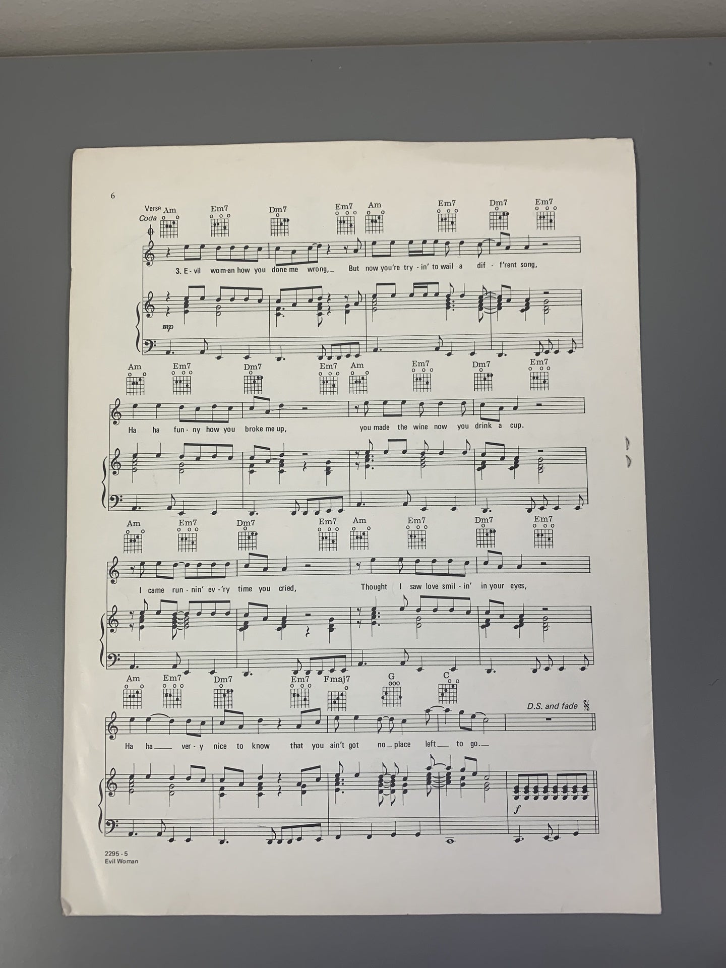 ELO - Evil Woman! music sheet
