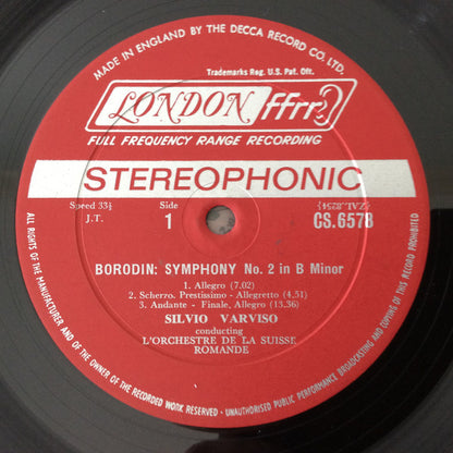 Alexander Borodin, Pyotr Ilyich Tchaikovsky, Silvio Varviso, L'Orchestre De La Suisse Romande : Symphony No. 2 / Francesca Da Rimini (LP)
