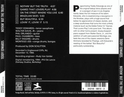 Teddy Edwards : Nothin' But The Truth! (CD, Album, RE, RM)