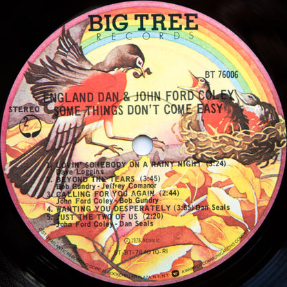 England Dan & John Ford Coley : Some Things Don't Come Easy (LP, Album, RI )