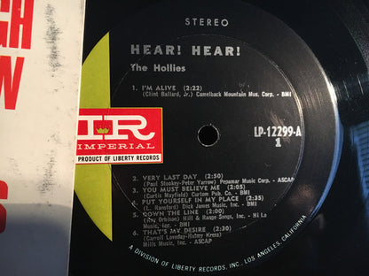 The Hollies : Hear! Here! (LP, Album, 2nd)