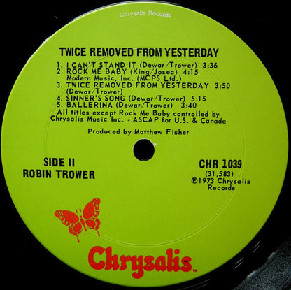 Robin Trower : Twice Removed From Yesterday (LP, Album)