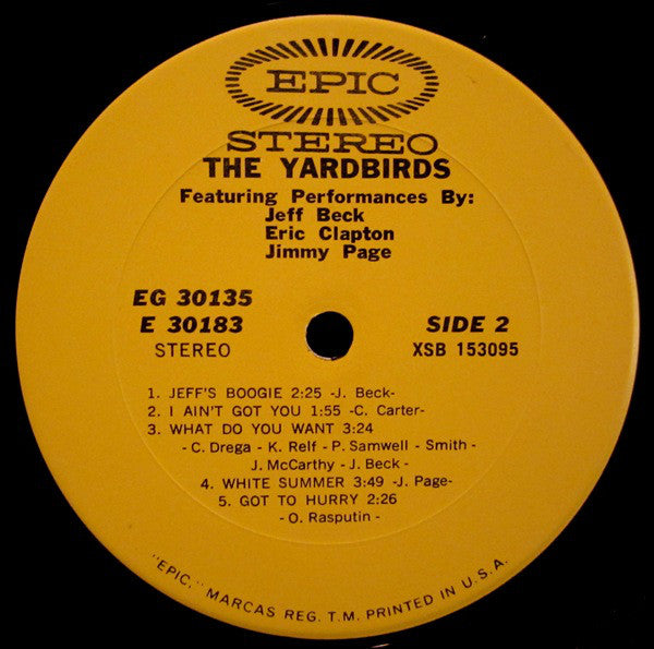 The Yardbirds : Featuring Performances By: Jeff Beck Eric Clapton Jimmy Page (2xLP, Album, Comp, San)
