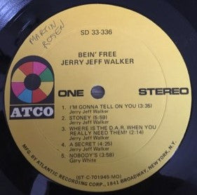 Jerry Jeff Walker : Bein' Free (LP, Album, MO )