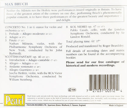 Max Bruch : Scottish Fantasy, Concerto No. 1 In G Minor, Kol Nidrei (CD, Comp, Mono)