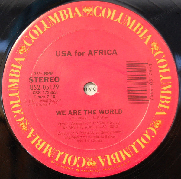 USA For Africa : We Are The World (12", Single)