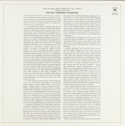 Walter Carlos : The Well-Tempered Synthesizer (LP, Album)