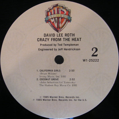 David Lee Roth : Crazy From The Heat (12", EP, Club)