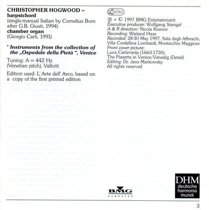 Antonio Vivaldi - L'Arte Dell'Arco, Christopher Hogwood : Suonate Da Camera A Tre Op. 1 / VII-XII (CD)