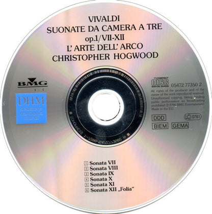 Antonio Vivaldi - L'Arte Dell'Arco, Christopher Hogwood : Suonate Da Camera A Tre Op. 1 / VII-XII (CD)