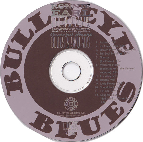 Ronnie Earl And The Broadcasters Featuring Per Hanson, Rod Carey And Bruce Katz : Grateful Heart - Blues & Ballads (CD, Album)