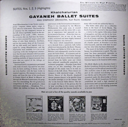 Aram Khatchaturian, RIAS Symphonie-Orchester Berlin, Karl Rucht : Gayaneh Ballet Suites (Highlights) (LP)