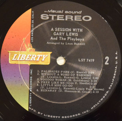 Gary Lewis & The Playboys : A Session With Gary Lewis And The Playboys (LP, Album)