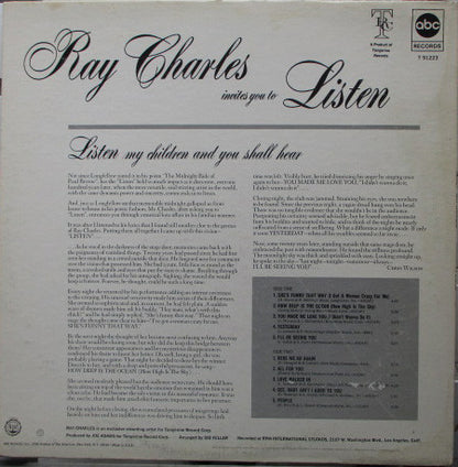 Ray Charles : Invites You To Listen (LP, Album, Mono, Club)