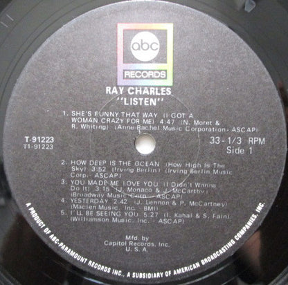 Ray Charles : Invites You To Listen (LP, Album, Mono, Club)
