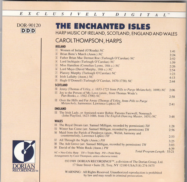 Carol Thompson (2) : The Enchanted Isles (Harp Music Of Ireland, Scotland, England And Wales) (CD)