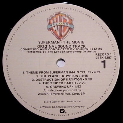 John Williams (4) : Superman The Movie (Original Sound Track) (2xLP, Album)